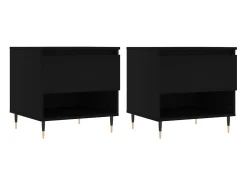 Discount vidaxl Mesas de centro 2 pcs 50x46x50 cm derivados de madeira Preto