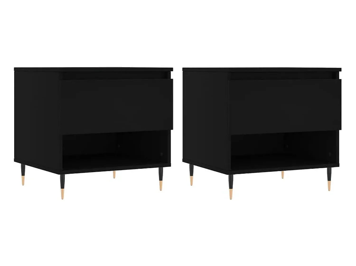 Discount vidaxl Mesas de centro 2 pcs 50x46x50 cm derivados de madeira Preto