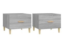 Mesa De Centro* Mesas de centro 2 pcs 50x50x40 cm madeira proc. sonoma cinza PT334962 Cinzento
