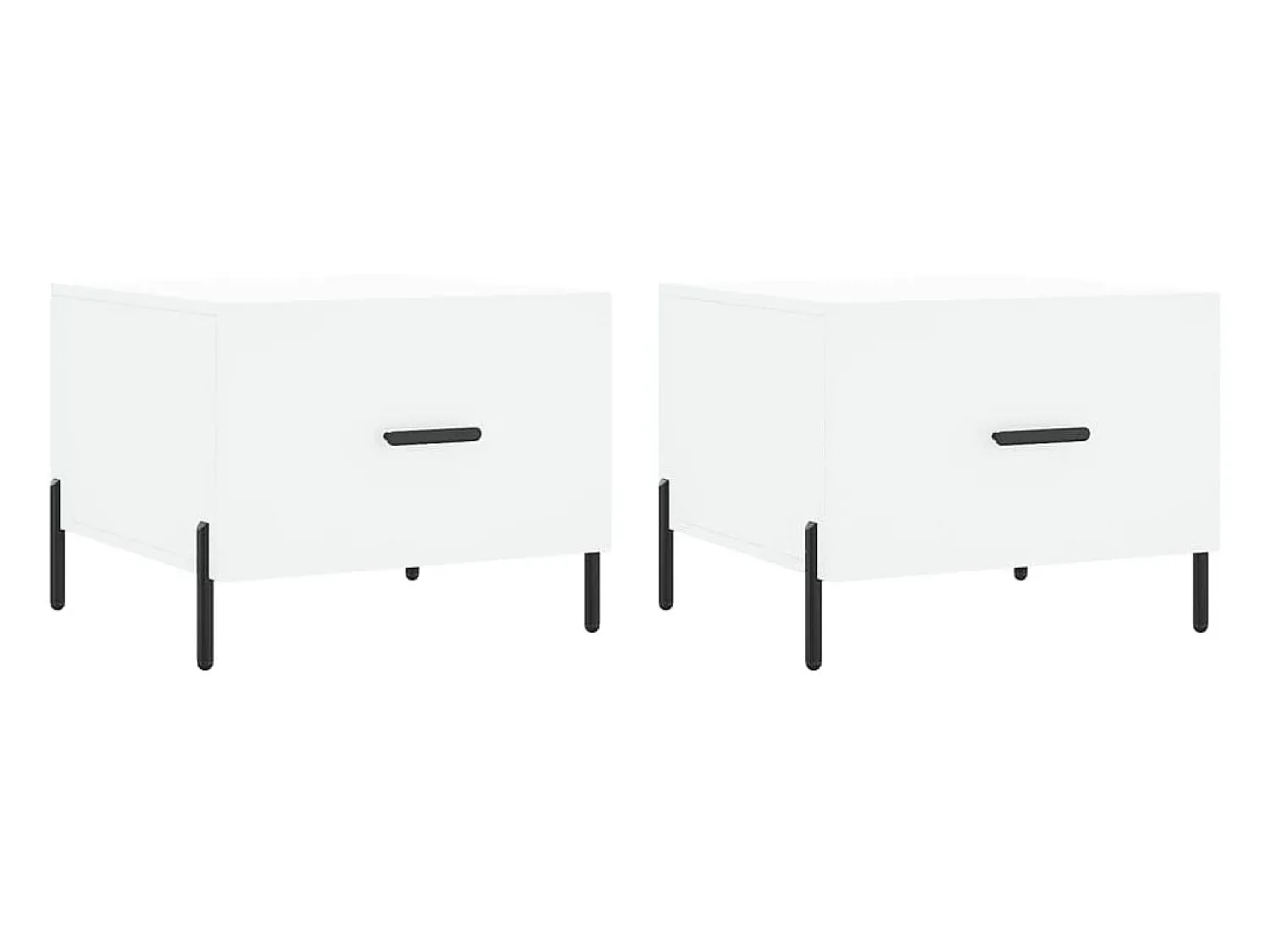 Mesa De Centro* Mesas de centro 2 pcs 50x50x40 cm madeira processada PT548080 Branco
