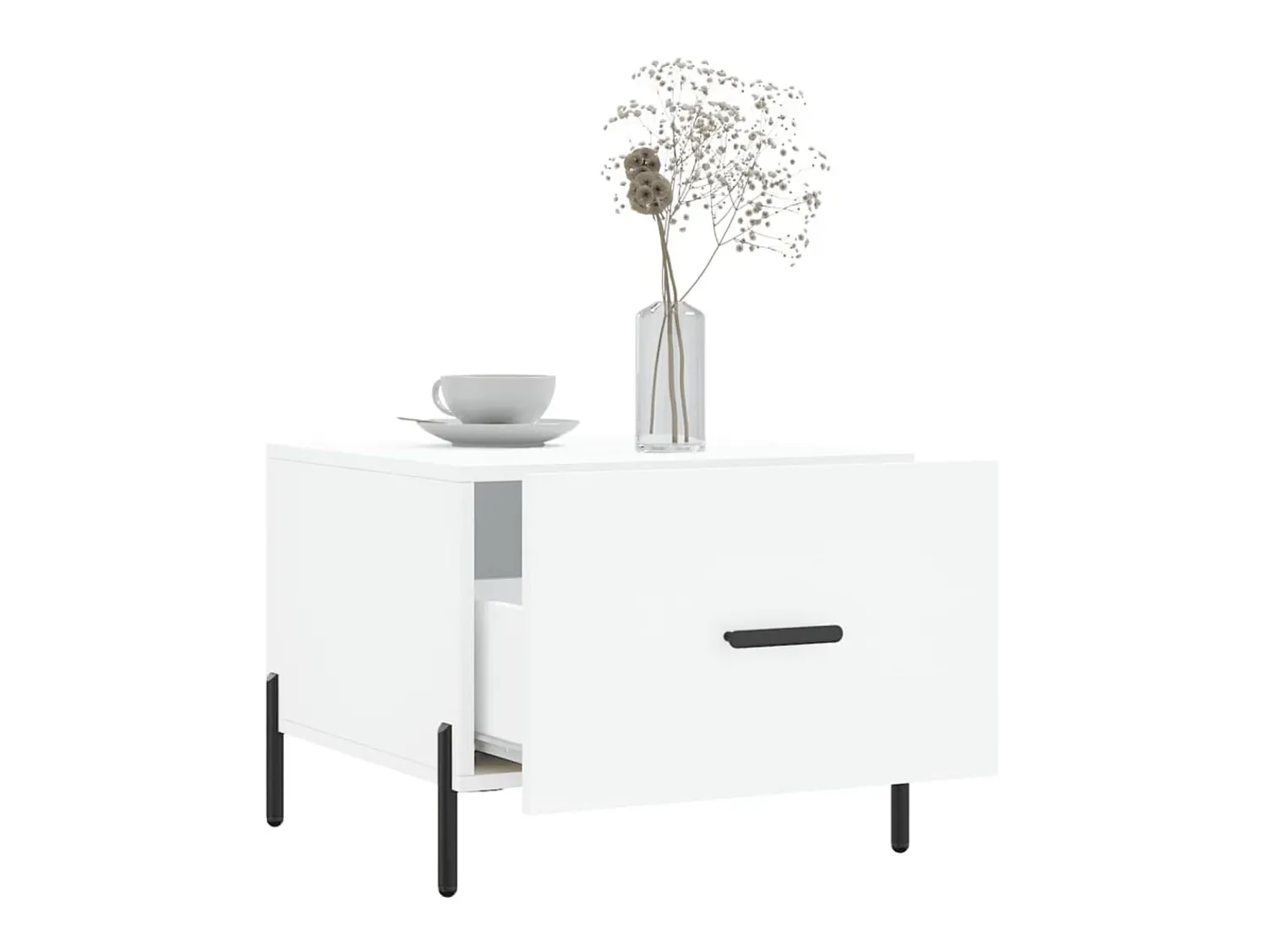 Mesa De Centro* Mesas de centro 2 pcs 50x50x40 cm madeira processada PT548080 Branco