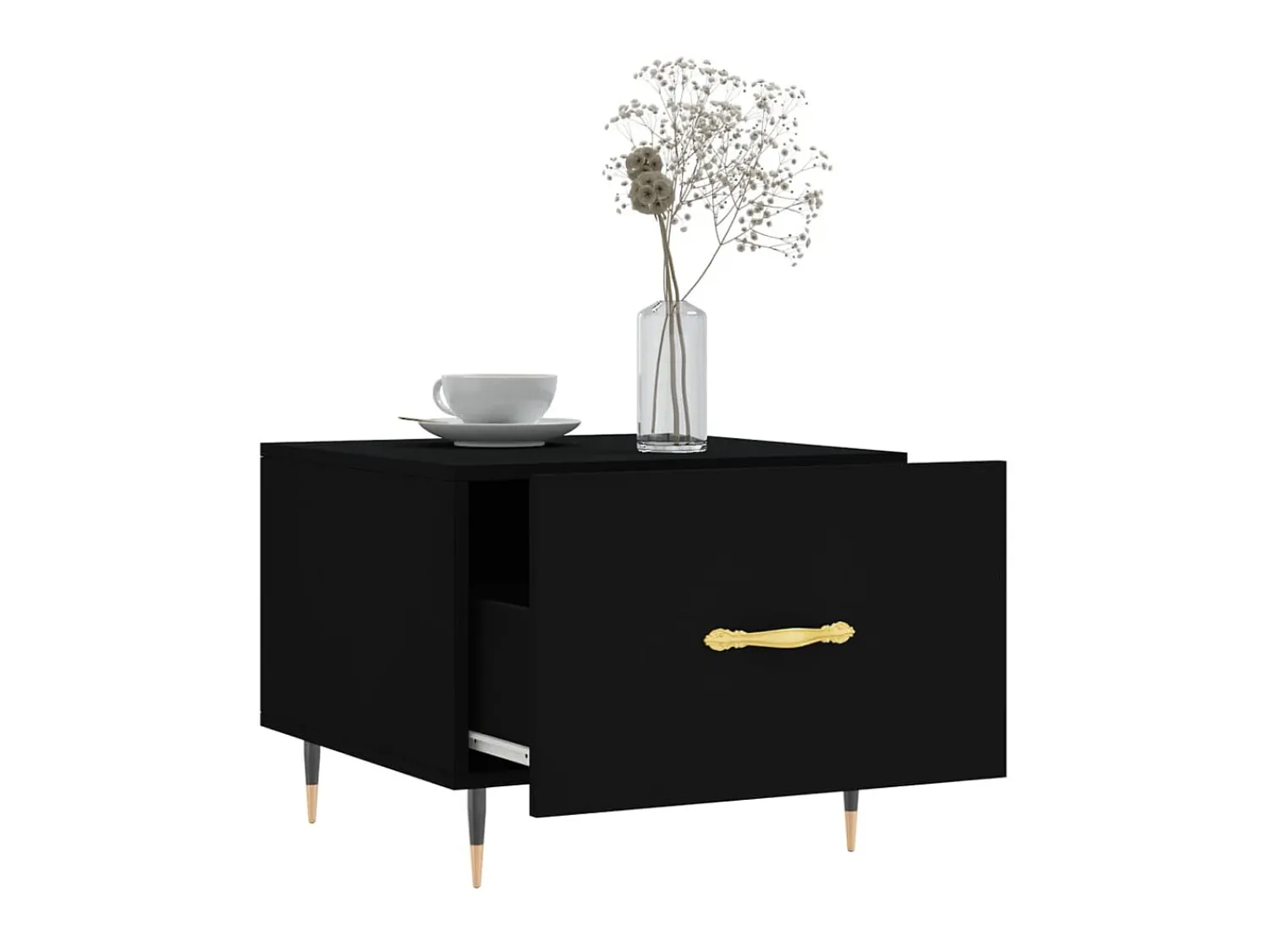 Mesa De Centro| Mesas de centro 2 pcs 50x50x40 cm madeira processada PT392021 Preto