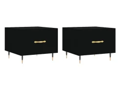 Mesa De Centro| Mesas de centro 2 pcs 50x50x40 cm madeira processada PT392021 Preto