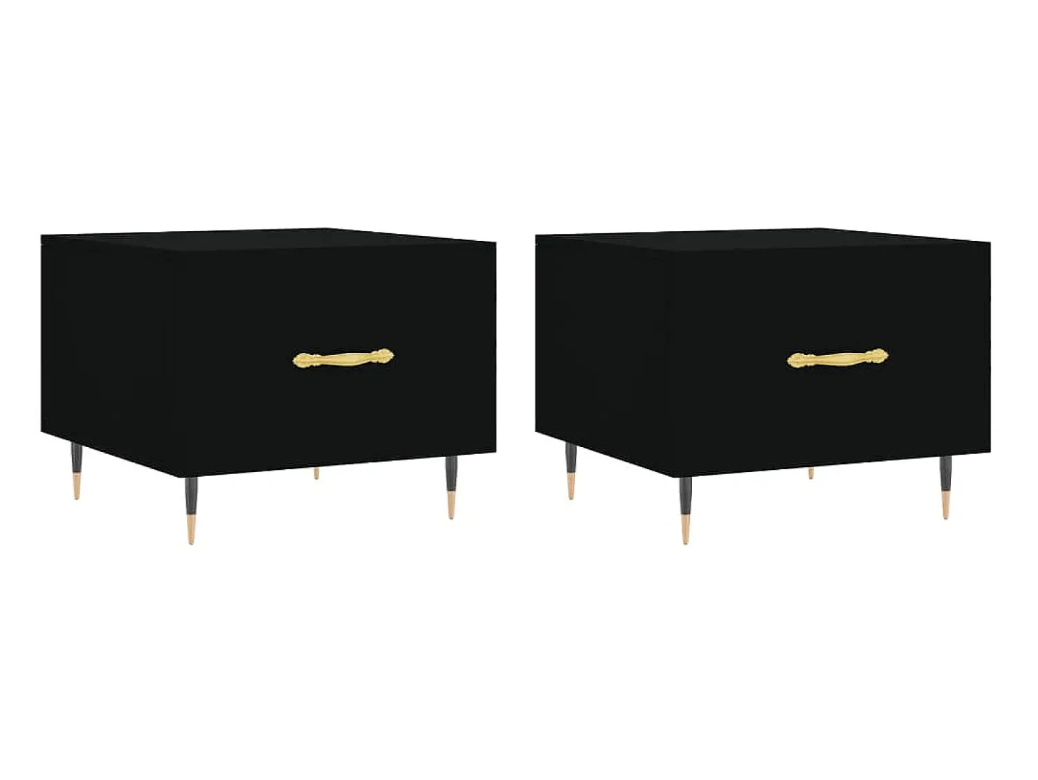 Mesa De Centro| Mesas de centro 2 pcs 50x50x40 cm madeira processada PT392021 Preto