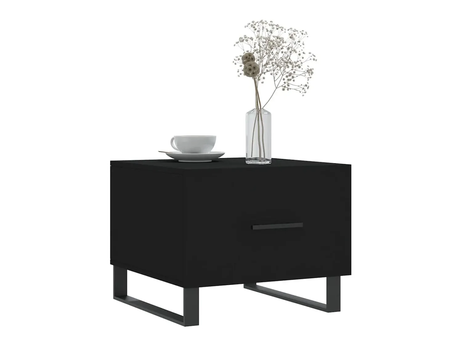 Mesa De Centro| Mesas de centro 2 pcs 50x50x40 cm madeira processada PT956014 Preto