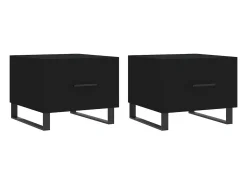 Mesa De Centro| Mesas de centro 2 pcs 50x50x40 cm madeira processada PT956014 Preto