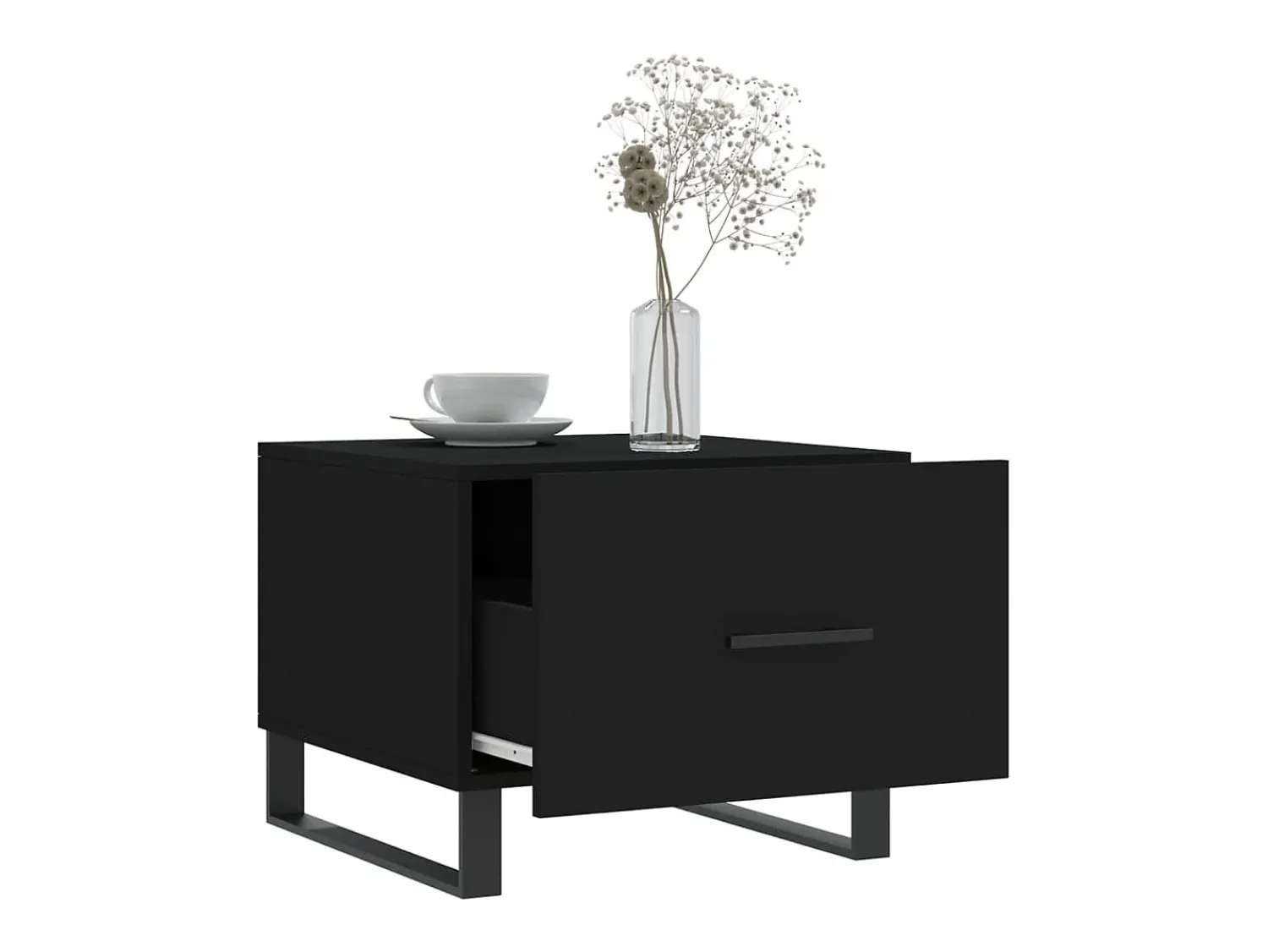 Mesa De Centro| Mesas de centro 2 pcs 50x50x40 cm madeira processada PT956014 Preto