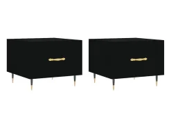 Mesa De Centro*vidaxl Mesas de centro 2 pcs 50x50x40 cm madeira processada Preto