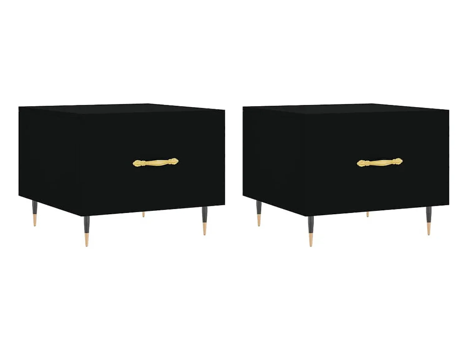 Mesa De Centro*vidaxl Mesas de centro 2 pcs 50x50x40 cm madeira processada Preto