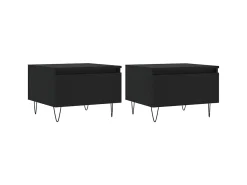 Mesa De Centro| Mesas de centro 2 pcs 50x46x35 cm derivados de madeira PT671315 Preto
