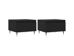 Mesa De Centro| Mesas de centro 2 pcs 50x46x35 cm derivados de madeira PT638126 Preto