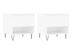 Mesa De Centro|vidaxl Mesas de centro 2 pcs 50x46x50 cm derivados de madeira Branco