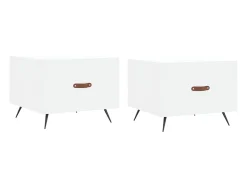 Hot Mesas de centro 2 pcs 50x50x40 cm madeira processada PT443706 Branco