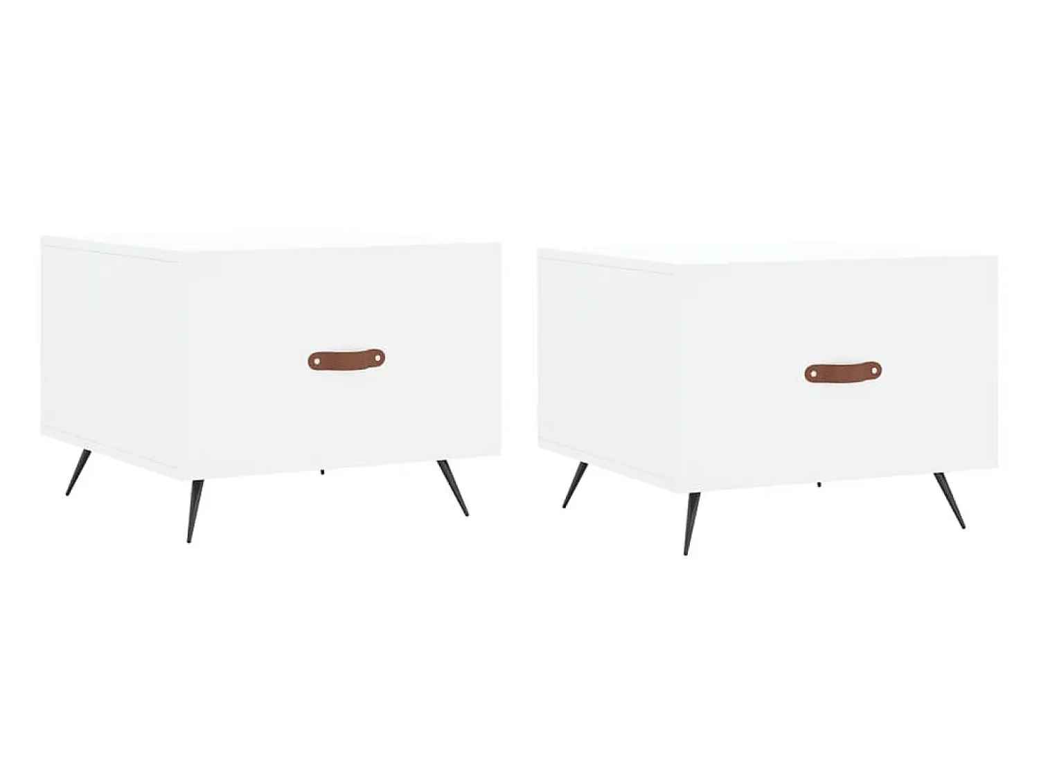Hot Mesas de centro 2 pcs 50x50x40 cm madeira processada PT443706 Branco