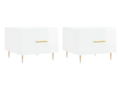 Mesa De Centro| Mesas de centro 2 pcs 50x50x40 cm brilhante PT188136 Branco
