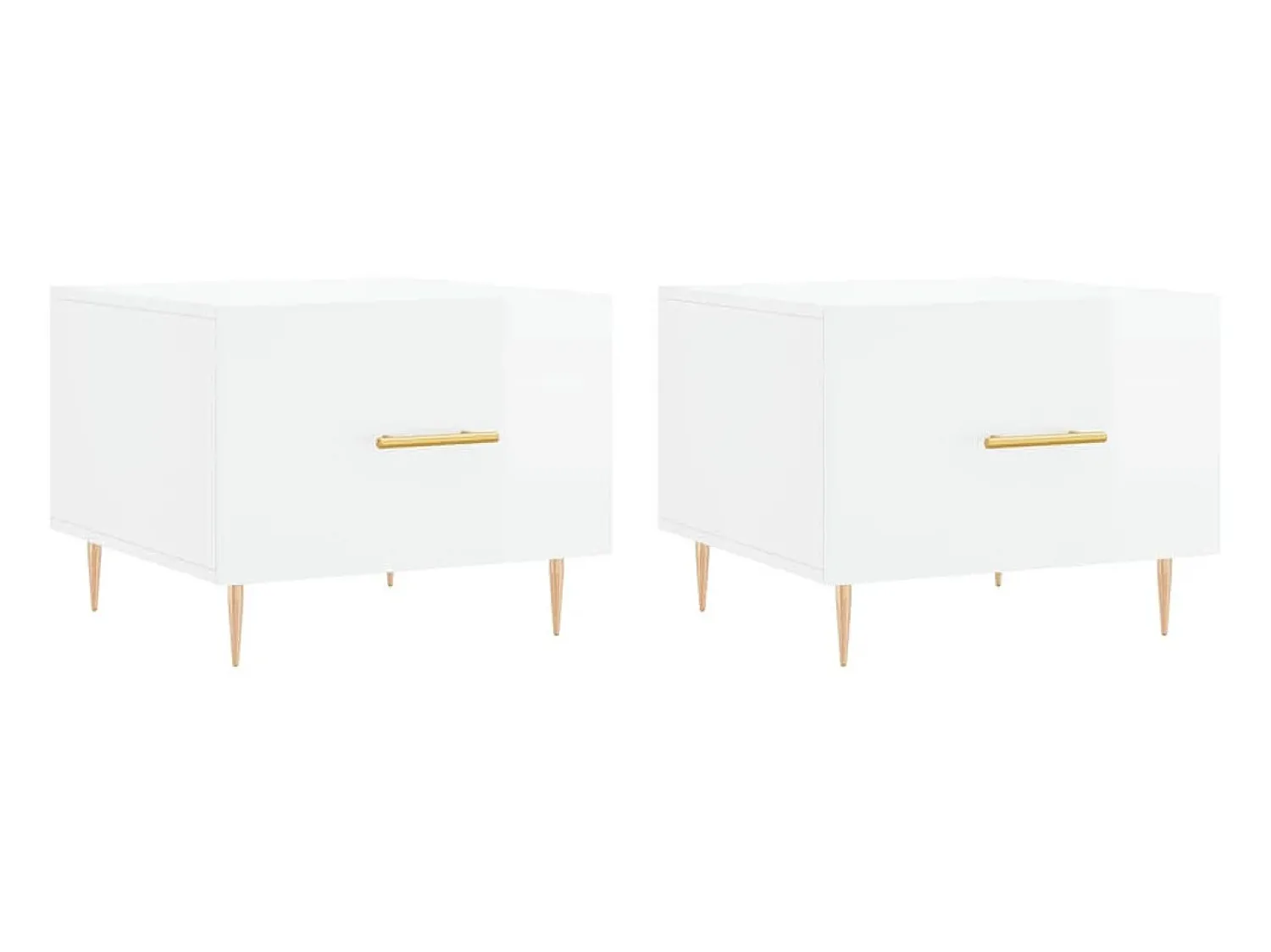 Mesa De Centro| Mesas de centro 2 pcs 50x50x40 cm brilhante PT188136 Branco