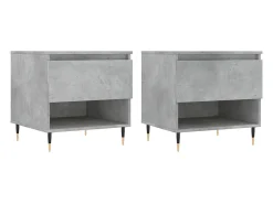Mesa De Apoio* Mesas de centro 2 pcs 50x46x50 cm deriv. madeira cinza-cimento PT981246 Cinzento