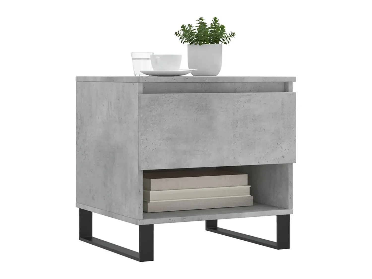 Mesa De Apoio| Mesas de centro 2 pcs 50x46x50 cm deriv. madeira cinza-cimento PT140329 Cinzento