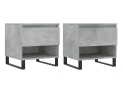 Mesa De Apoio| Mesas de centro 2 pcs 50x46x50 cm deriv. madeira cinza-cimento PT140329 Cinzento