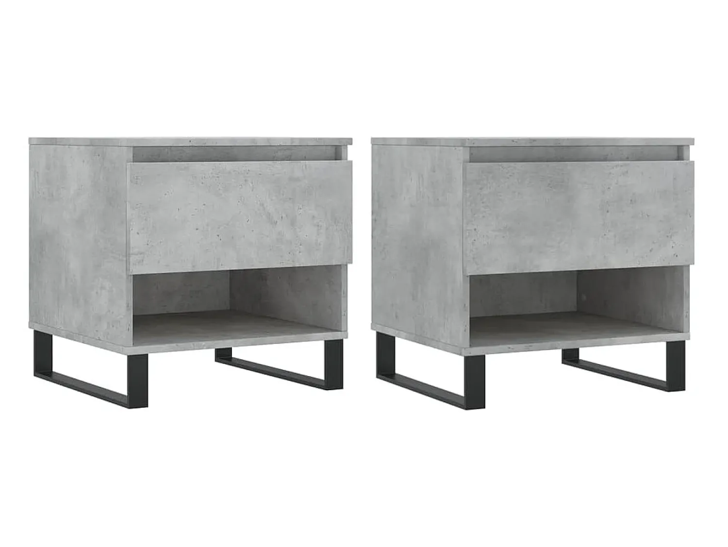 Mesa De Apoio| Mesas de centro 2 pcs 50x46x50 cm deriv. madeira cinza-cimento PT140329 Cinzento
