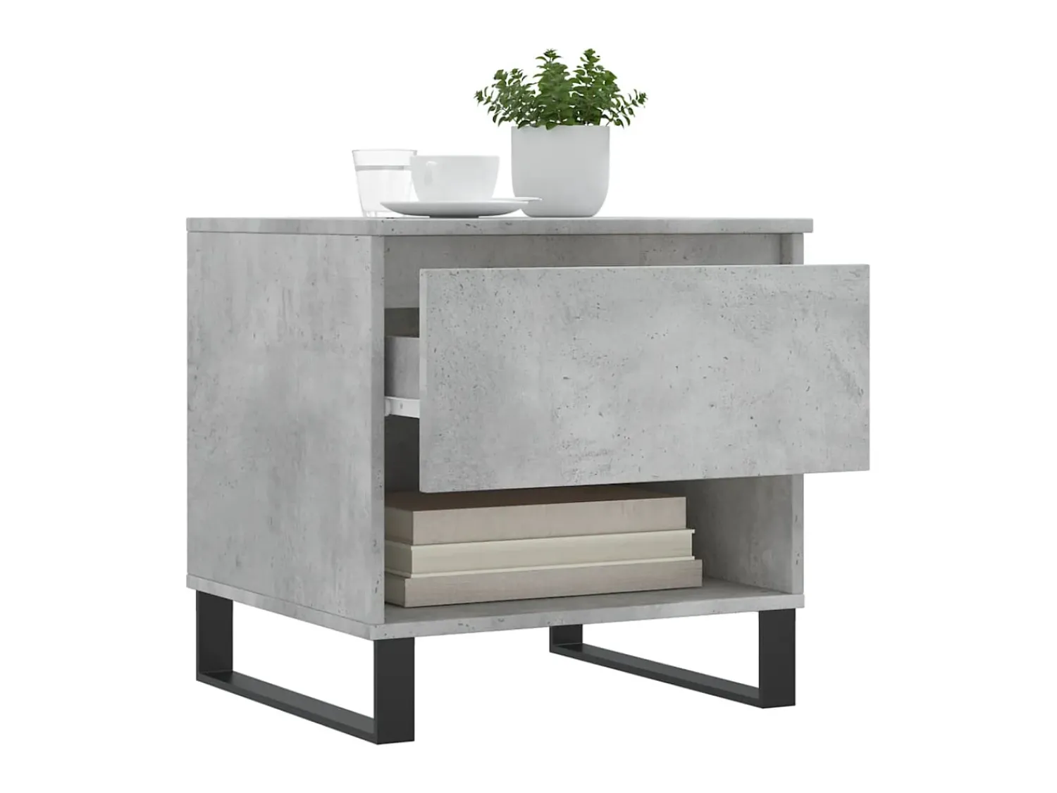 Mesa De Apoio| Mesas de centro 2 pcs 50x46x50 cm deriv. madeira cinza-cimento PT140329 Cinzento