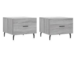 Mesa De Centro|vidaxl Mesas de centro 2 pcs 50x50x40 cm madeira proc. sonoma cinza Cinzento