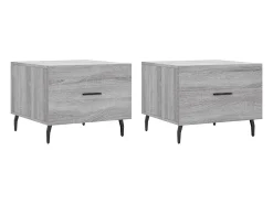 Mesas de centro 2 pcs 50x50x40 cm madeira proc. sonoma cinza PT474565^ Mesa De Centro