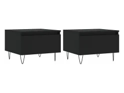 Discount vidaxl Mesas de centro 2 pcs 50x46x35 cm derivados de madeira Preto