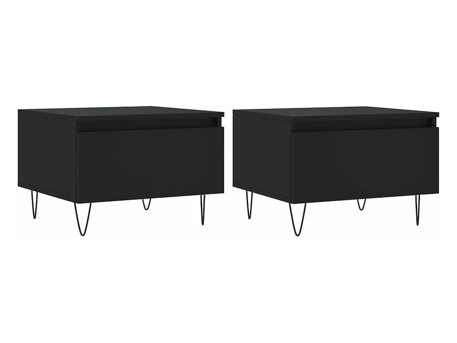 Discount vidaxl Mesas de centro 2 pcs 50x46x35 cm derivados de madeira Preto