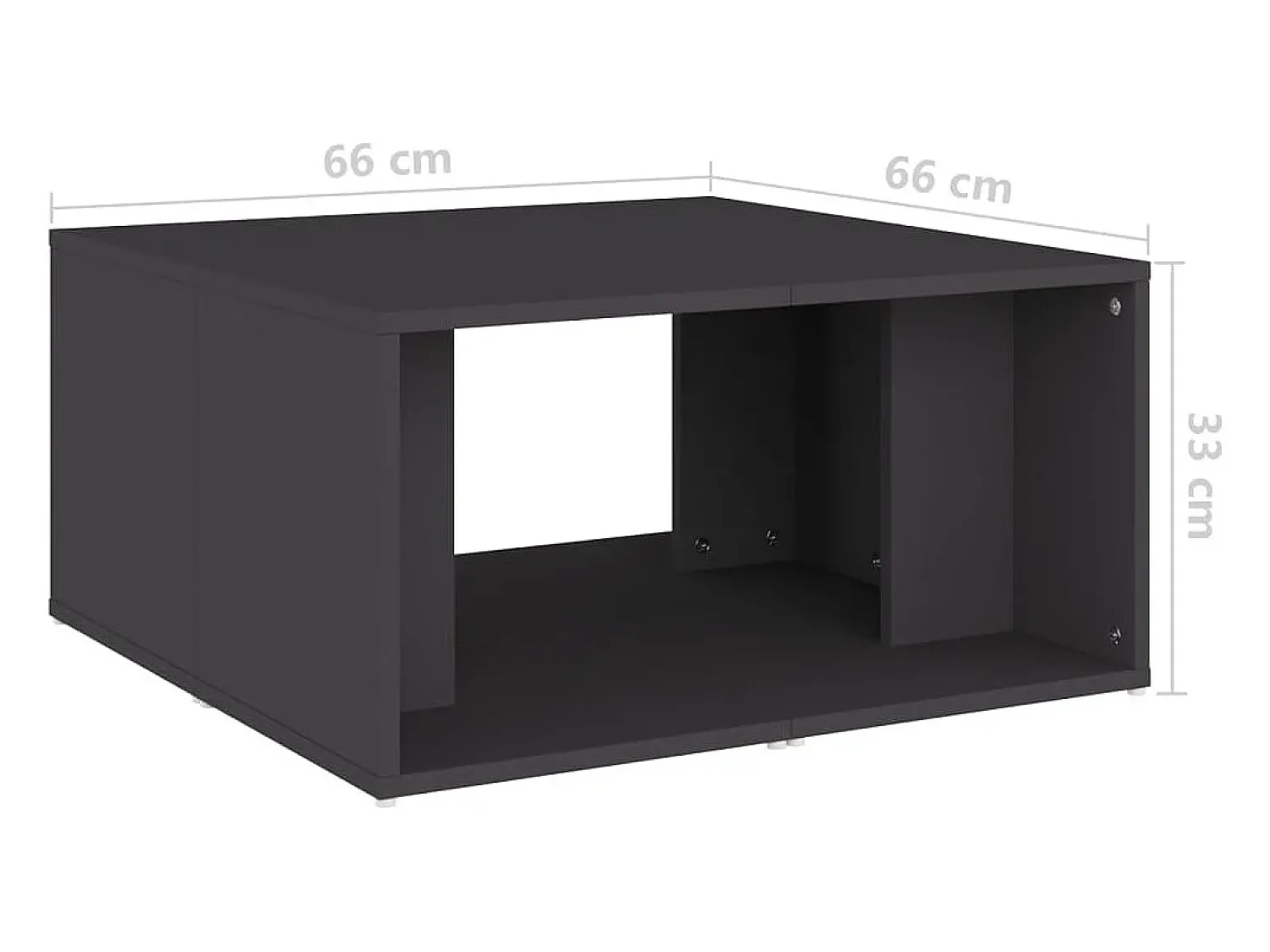 Mesa De Centro* Mesas de centro 4 pcs 33x33x33 cm derivados de madeira cinza Cinzento