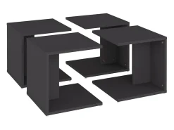 Mesa De Centro* Mesas de centro 4 pcs 33x33x33 cm derivados de madeira cinza Cinzento