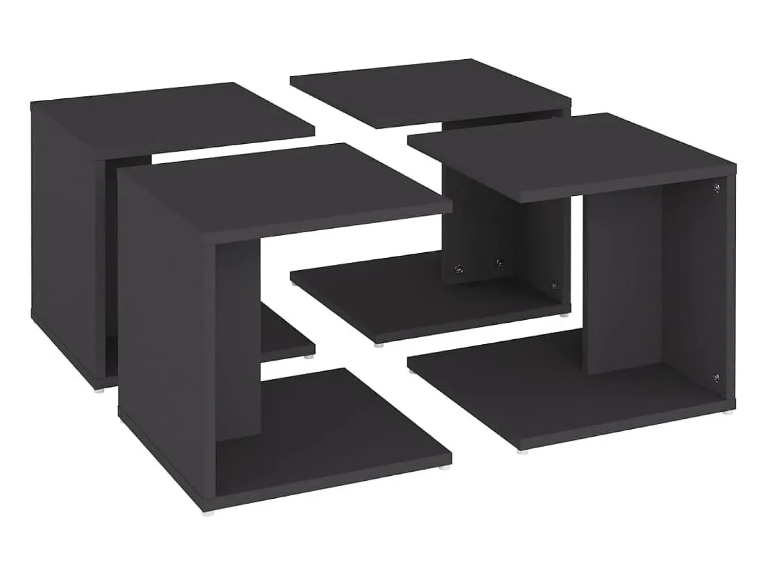 Mesa De Centro* Mesas de centro 4 pcs 33x33x33 cm derivados de madeira cinza Cinzento
