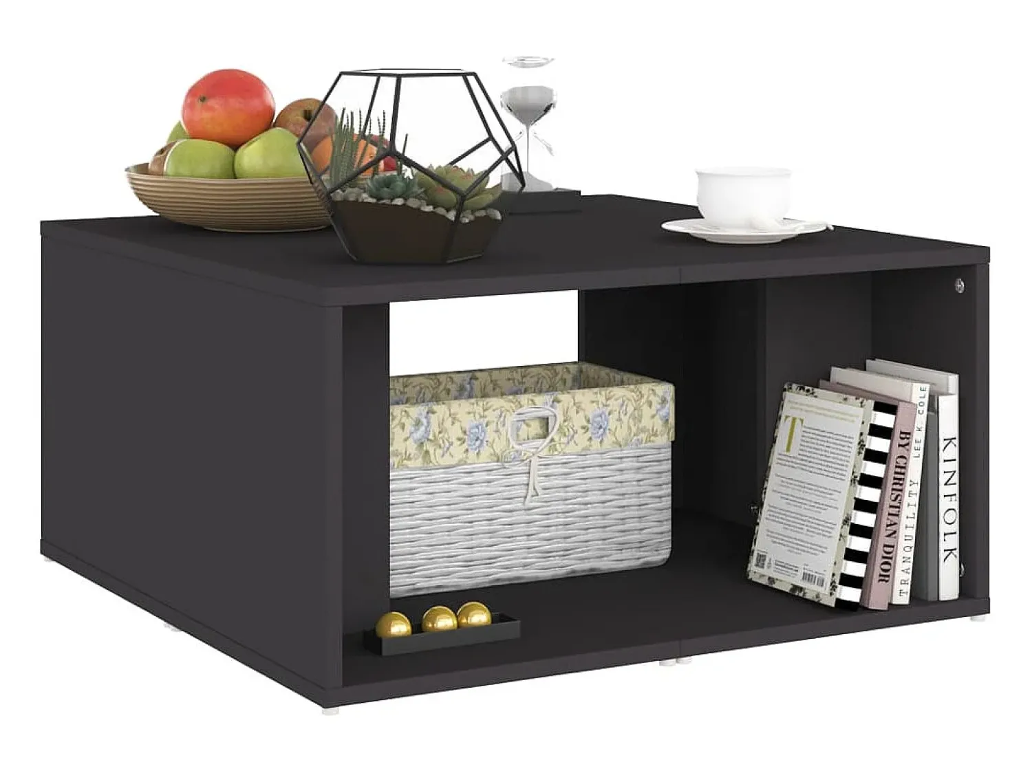 Mesa De Centro* Mesas de centro 4 pcs 33x33x33 cm derivados de madeira cinza Cinzento