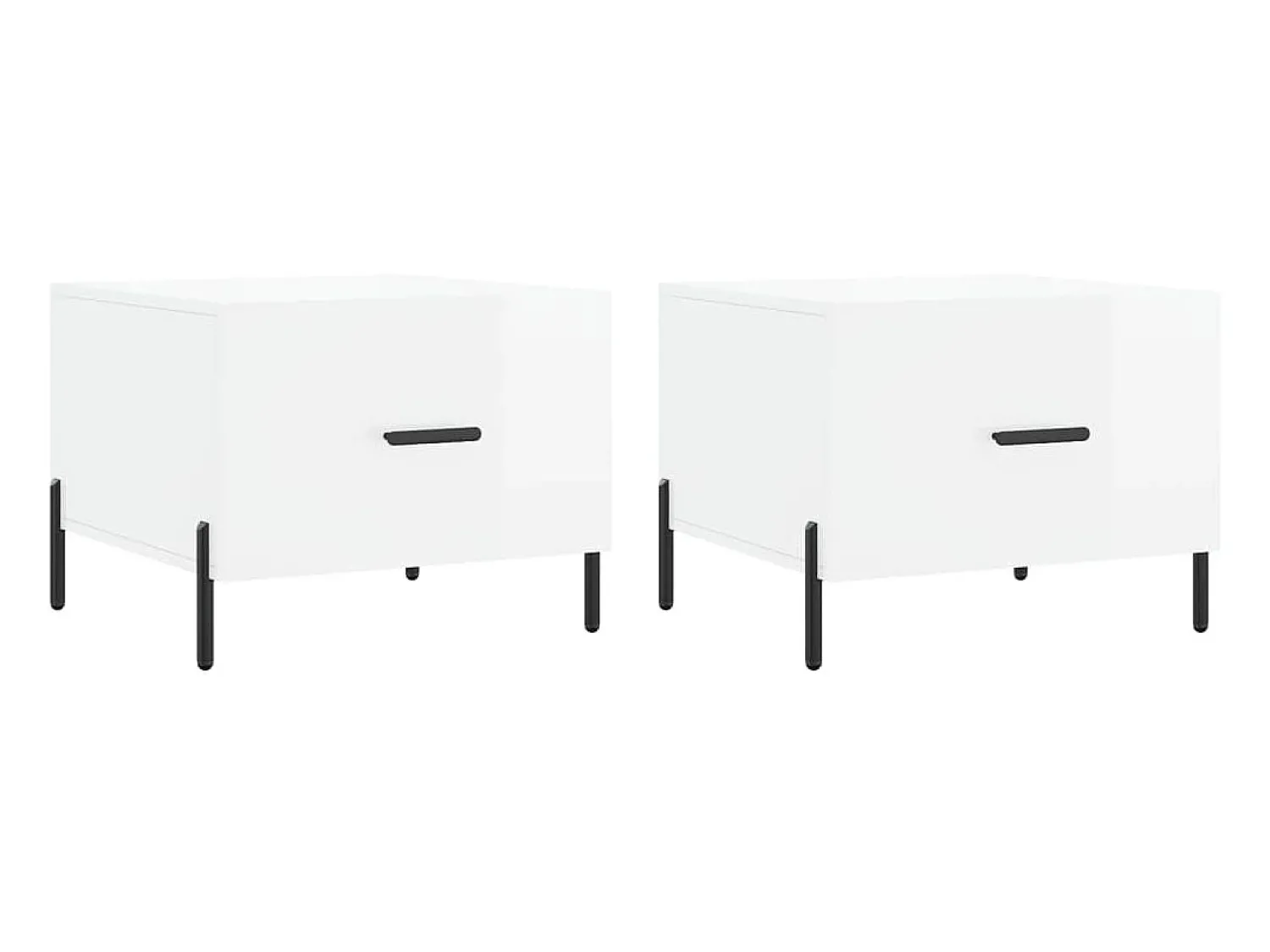 Clearance Mesas de centro 2 pcs 50x50x40 cm brilhante PT357681 Branco