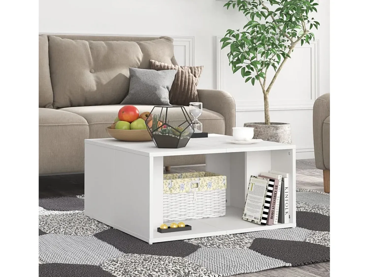 Mesa De Centro* Mesas de centro 4 pcs 33x33x33 cm derivados de madeira PT823508 Branco
