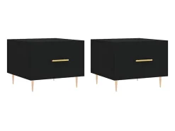 Mesas de centro 2 pcs 50x50x40 cm madeira processada PT935018 Preto