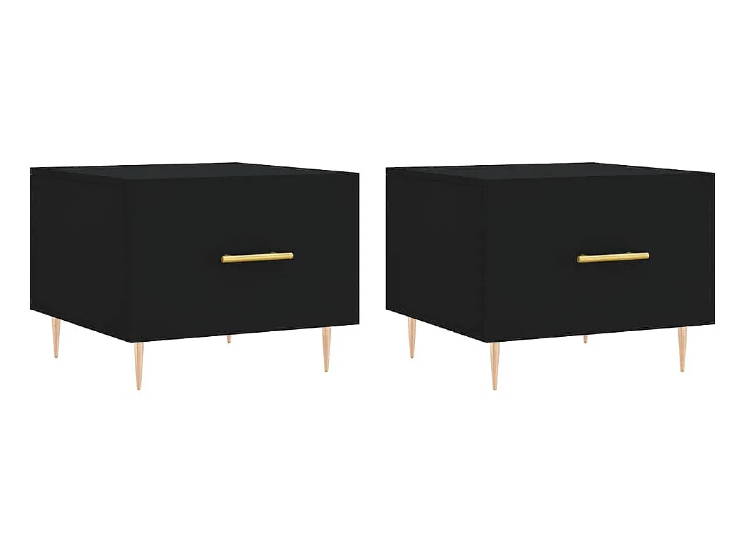 Mesas de centro 2 pcs 50x50x40 cm madeira processada PT935018 Preto