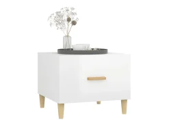 Mesa De Centro| Mesas de centro 2 pcs 50x50x40 cm brilhante PT109820 Branco