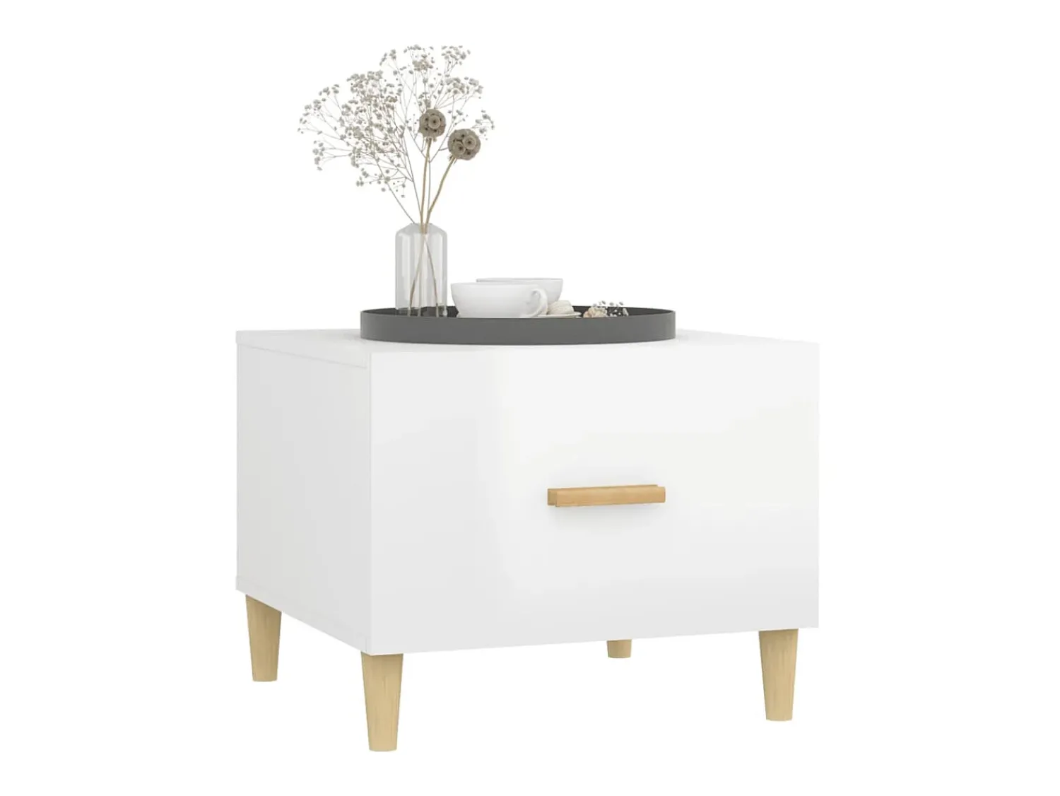 Mesa De Centro| Mesas de centro 2 pcs 50x50x40 cm brilhante PT109820 Branco