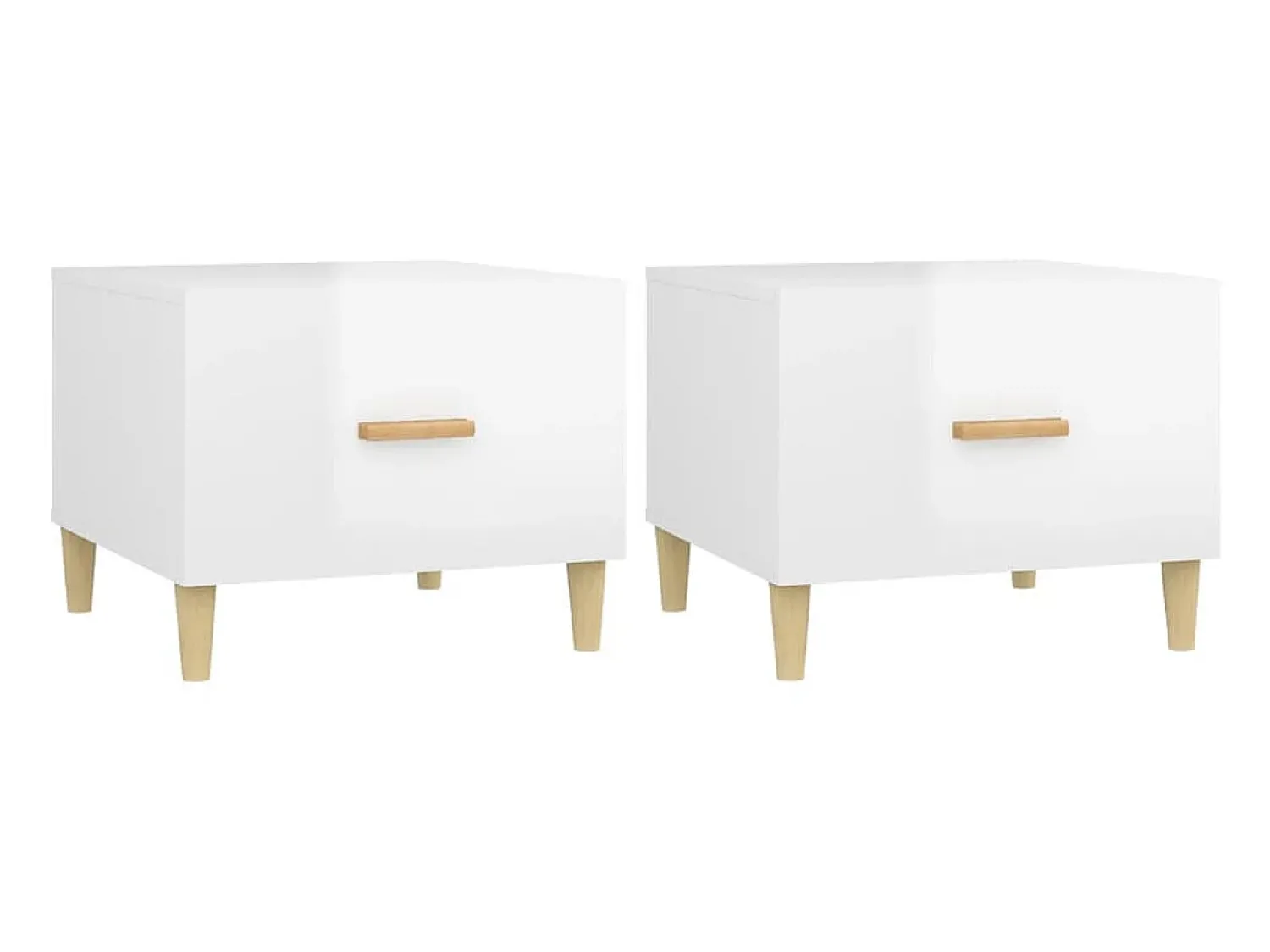 Mesa De Centro| Mesas de centro 2 pcs 50x50x40 cm brilhante PT109820 Branco