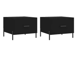 Mesa De Centro| Mesas de centro 2 pcs 50x50x40 cm madeira processada PT536488 Preto