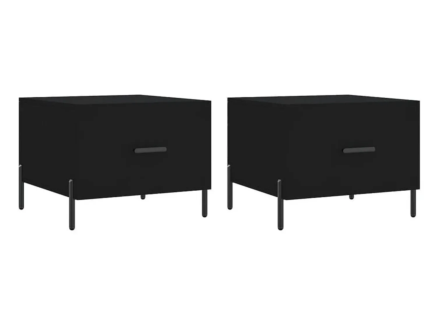 Mesa De Centro| Mesas de centro 2 pcs 50x50x40 cm madeira processada PT536488 Preto