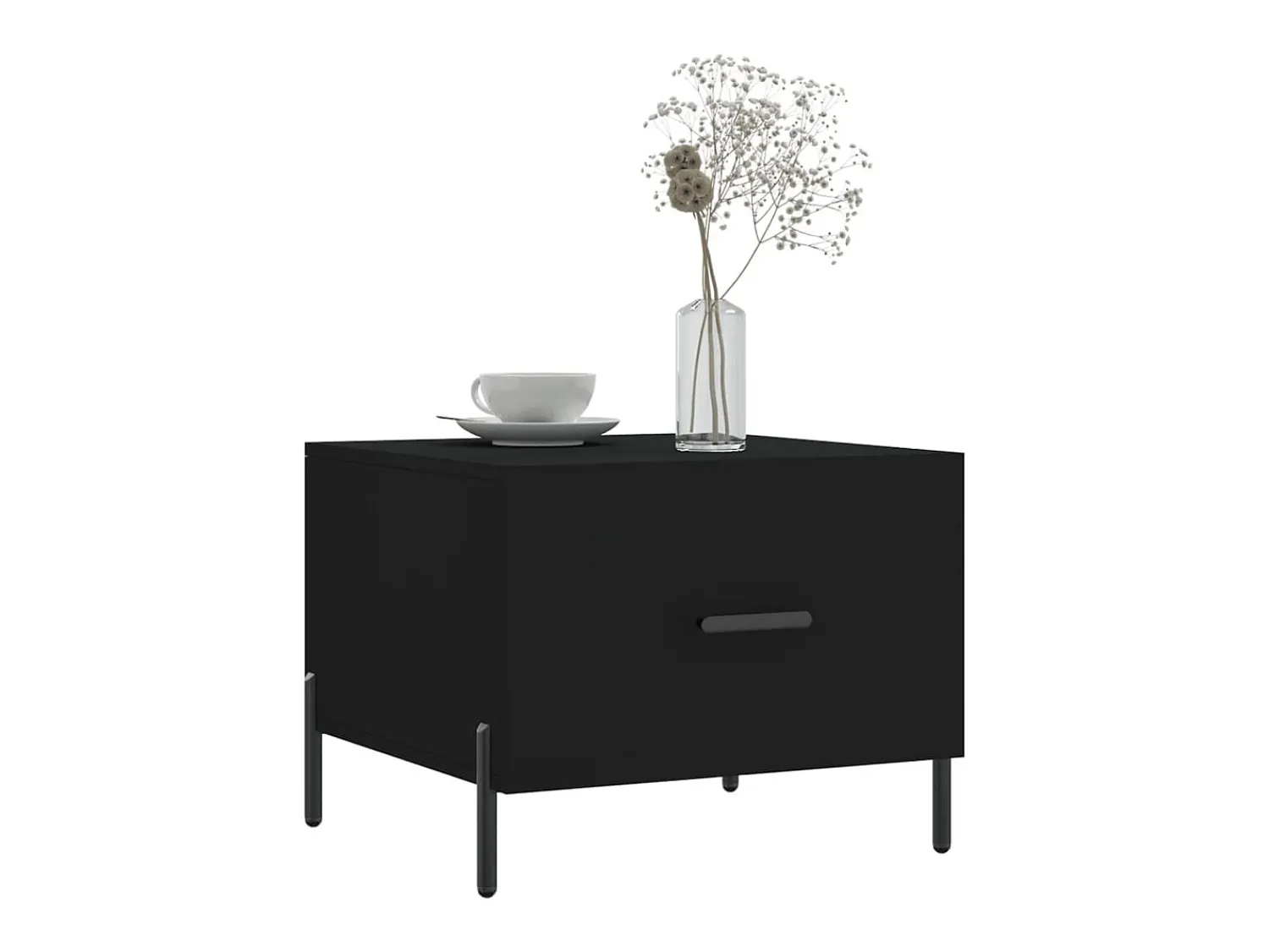 Mesa De Centro| Mesas de centro 2 pcs 50x50x40 cm madeira processada PT536488 Preto