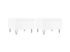 Mesa De Centro| Mesas de centro 2 pcs 50x46x35 cm derivados de madeira PT896347 Branco