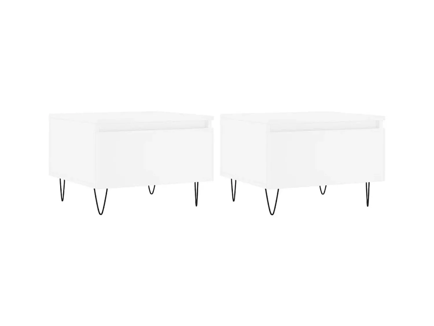 Mesa De Centro| Mesas de centro 2 pcs 50x46x35 cm derivados de madeira PT896347 Branco