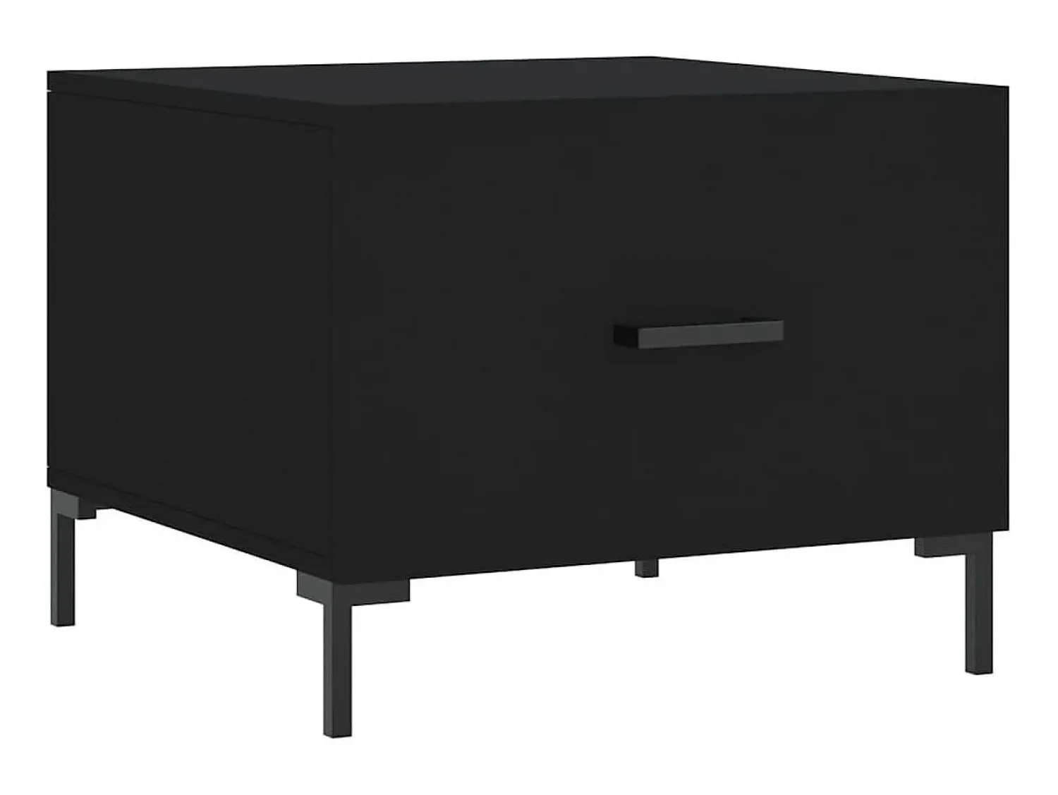 Mesa De Centro| Mesas de centro 2 pcs 50x50x40 cm madeira processada PT784081 Preto
