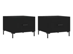 Mesa De Centro| Mesas de centro 2 pcs 50x50x40 cm madeira processada PT784081 Preto