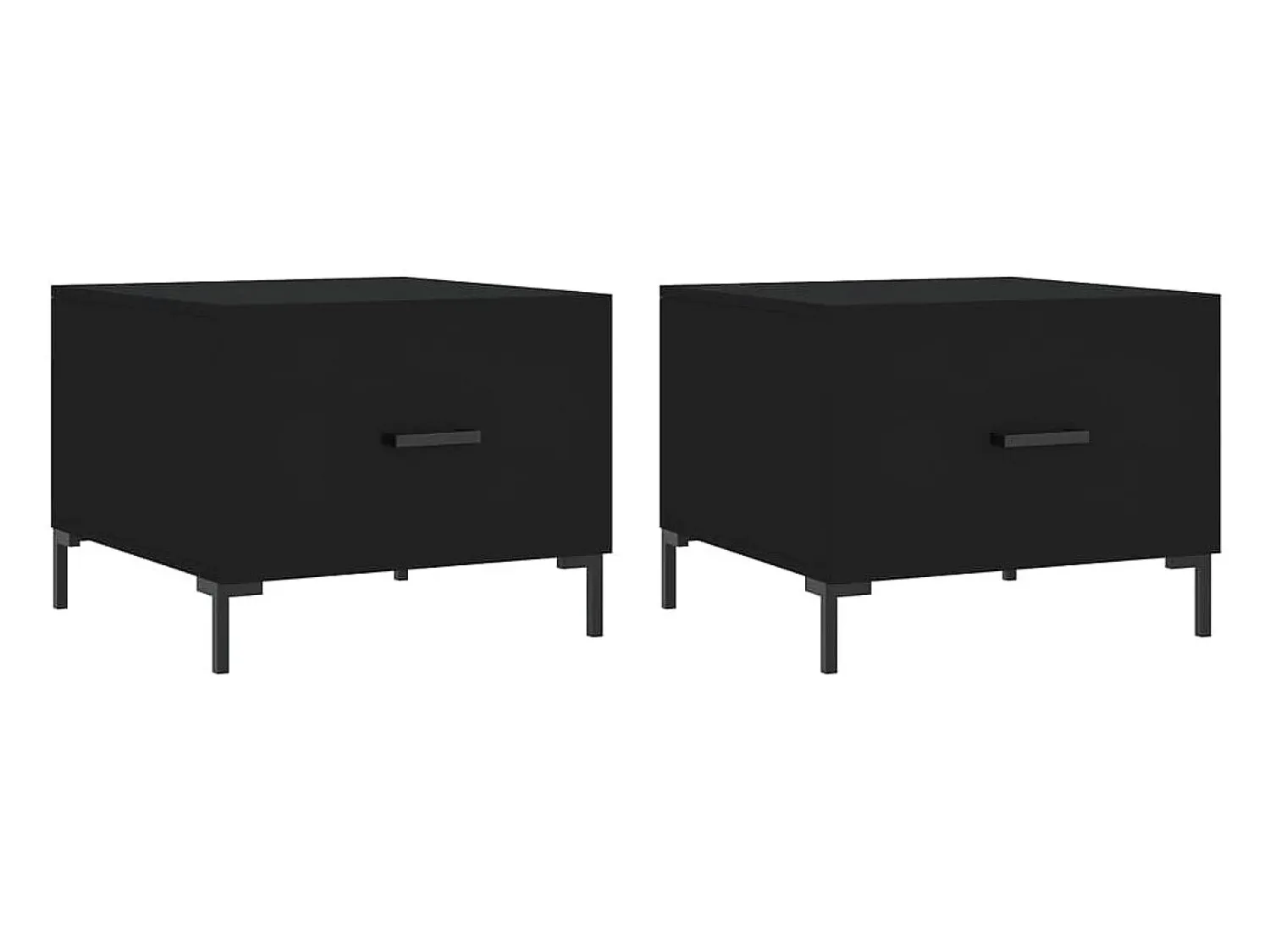 Mesa De Centro| Mesas de centro 2 pcs 50x50x40 cm madeira processada PT784081 Preto