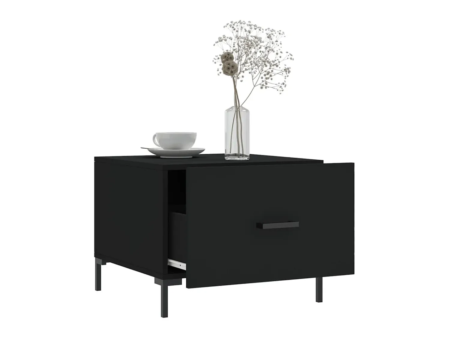 Mesa De Centro| Mesas de centro 2 pcs 50x50x40 cm madeira processada PT784081 Preto