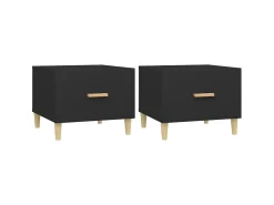 Mesa De Centro* Mesas de centro 2 pcs 50x50x40 cm madeira processada PT569779 Preto